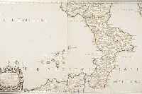 Teilkol. Kupferstichkarte, Frankr., 18. Jh., Mer Meditarinée, l. gewellt u. l. gebräunt, u. Gl. ger., M. ca. 43 x 74 cm