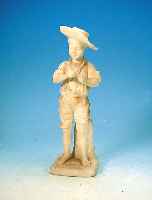 Alabasterfigur, Frankreich, um 1890, Darstellung eines Jungen mit Strohhut, im Sockel bez. heureux pecheur, l.Alterssp., ...