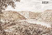 9 Blatt Bingen und Umgebung, 1.) Kupferstichaus: Malerische Ansichten des Rheins und der Mosel v. Haardt J. Engelmann Heidelberg, ca. 1820, Bingen ...