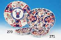 Schale, Japan, um 1900, Imari, Porzellan, Felderbemalung in Blau, Rot und Grün, D. ca. 29.5 cm
