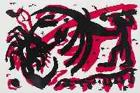 Penck, A.R., Skorpion, Farbserigraphie von 1993, handsign., num. 7/20, ca. 11 x 17 cm, PP, u.Gl., R.