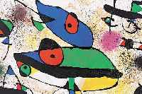 MIRO, JOAN, KOMPOSITION, FARBLITHOGRAPHIE, MAEGHT MOURLOT 1980, DOPPELBLATT MIT BUGFALTE,IM STEIN SIGN., CA. 27 X 56 CM, PP, U.GL., R.