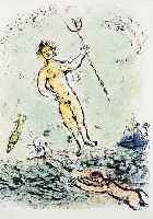Chagall, Marc, Poseidon, Farboffset, aus L'Odysee, Ed. Daco Stuttgart 1989, ca. 36 x 28,5 cm, PP, u.Gl., R.