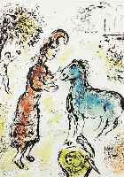 Chagall, Marc, Athene und das Pferd, Farb- offset, aus: Die Odysee, Daco Stuttgart 1989, ca. 36 x 28 cm, PP