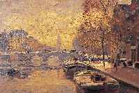 Hermanns, Heinrich, Düsseldorf 1862-1942, Holländische Grachtenansicht, Öl/Malkarton, li. u. sign., ca. 34 x 43 cm, R.