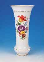Große Vase, Meissen, 1982, Porzellan, beid- seitige bunte Bemalung, ein großes u. ein kleines Blumenbouquet, Malerei von allerbes- ter ...