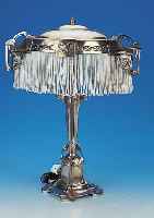 Tischlampe, WMF, um 1902/04, Britannia-Legierung, Atelier Meyer, GeislingenGlasbehang sekundär, teilvergoldet, hervor- ragendes ...