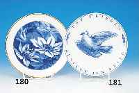 ZIERTELLER, MEISSEN, NACH 1960, BLAUE BE- MALUNG, BLUMENDEKOR, GOLDRäNDER, D. CA. 26 CM