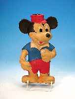 WäRMFLASCHE, WALT DISNEY, DAT. 1965, MICKEY MOUSE MIT GOLFSCHLäGER, GUMMI, BEMALT, ALTERSBEDINGT BRüCHIG BZW. MüRBE, L. 30.5 CM ...