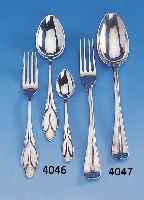 13-TEILIGES BESTECK, 925ER SILBER, BEST. AUS: 6 MENüLöFFEL U. 7 MENüGABELN, BELGIEN UM 1890, TOTAL CA. 1025 G