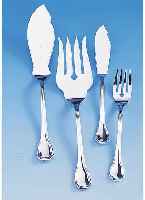 14-teiliges Fischbesteck, 925er Silber, best. aus: 6 Fischgabeln, 6 Fischmesser u. 2 Fischvorlegeteile, total ca. 790 g, Achteck- Muster, sehr ...