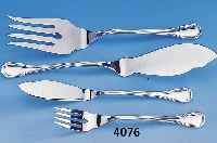 14-teiliges Fischbesteck, 925er Silber, best. aus: 6 Fischgabeln, 6 Fischmesser u. 2 Fischvorlegeteile, total ca. 790 g, Achteck- Muster, sehr ...