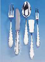 32-teiliges Besteck, 925er Silber, best. aus: 6 Gabeln, 6 Messer, 6 Eßlöffel, Salat- besteck, 6 Frühstücksgabeln, 6 Frühstücks- ...