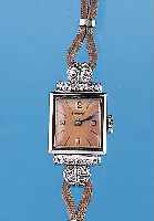 HERWALT DAMENARMBANDUHR ART DECO, REF.-NR. 61277, DEUTSCHLAND UM 1938, WG 585/000, SCHAR-NIERBODEN, ZU DEN KORDELBANDANST. AUFW. 8/8 ...