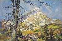 Pippel, Otto Eduard 1879 Lodz - 1960 Planegg/München, Gebirgslandschaft, Öl/Lwd. signiert, typ. Spätwerk des Meisters, Himmel und ...