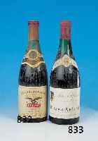 ZWEI FLASCHEN BEAUJOLAIS, CHATEAU DE PIERREUX,1961, A.C., J. CALVET & CIE, ABGEFüLLT DURCHMüHLENSIEPEN, INHALT NICHT GEPRüFT, ORIG. VER-SCHLOSSEN