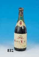 EINE FLASCHE COTES DU RHONE, 1970, A.C., DU PELOUX & CIE, ABGEFüLLT DURCH KAISER MAINZ,0,75 L, INHALT NICHT GEPRüFT, ORIG. VERSCHLOS-SEN