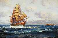Rogge, Emy, * 1866 Schweewarden (Oldenburg) - Worpswede, studierte in Leipzig, Dresden undBerlin, wirkte in Worpswede, Segelschiff vor Helgoland, ...