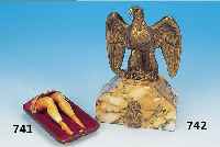 TASCHENUHRENSTäNDER, WOHL FRANKREICH, UM 1900, BRONZEGUß, ADLER, MARMORSOCKEL SEK., GESAMTH. CA. 16,5 CM