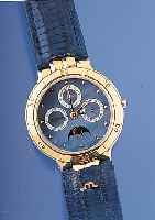 MAURICE LACROIX Herrenarmbanduhr Modell Voll- kalender, Schweiz um 1997, Metall hartverg.,High-Tech-Quartzwerk m. moderner Tag u. Datumanzeige ...