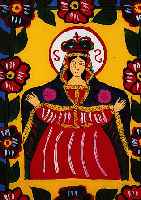 HINTERGLASMALEREI, RUMäNIEN, UM 1900, MUTTER GOTTES, CA. 39 X 26 CM, R.