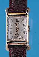 BULOVA Herrenarmbanduhr, Ref.-Nr. 8087358, USA um 1949, GG-filled, Boden gedr., Konkav- gl., Orig.-Blatt, l. fl., kl. Sek. vert., ...