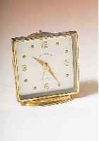 CONCORDE WATCH CO. MINIATURWECKER IM ORIGINAL-KASTEN, SCHWEIZ UM 1948, FüR DEN US-MARKT RESERV. FüR BLACK, STARR & GOREHAM, METALL VERG., ...