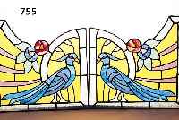 PAAR BLEIVERGLASUNGEN, DEUTSCH, UM 1910-20, VOGELPPAR AUS BUNTEN TEILS RELIEFIERTEN GLäSERN, ZUS. CA. 44.5 X 92.5 CM