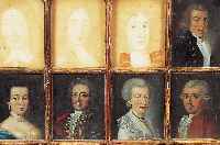 AHNENGALERIE DES RITTERS JOSEF ANTON FRANZ VON GARIBOLDI, GEBOREN 1775, REIHE AUS 12 MINIATUREN, DAVON 6 IN ÖL AUF PAPIER, RüCK- SEITIG ...