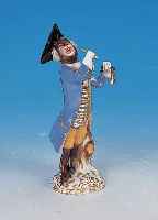 FIGUR AUS DER AFFENKAPELLE, MEISSEN, UM 1880-90, PORZELLAN, TRIANGELSPIELER, BUNT BEMALT, TRIANGEL REST., H. CA. 14,5 CM