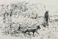 Dill, Otto, 1884 Neustadt-1957 Bad Dürkheim, Hirte mit Schafen und Hund, Lithographie nach einer Zeichnung, re. u. handsigniert, ca.22,5 x 28 ...