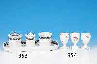 6 EIERBECHER, MEISSEN, 2. WAHL, NACH 1970, STREUBLUMENDEKOR, MIT GOLDRAND, H. CA. 7 CM, GUT ERHALTEN