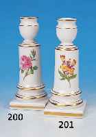 KERZENLEUCHTER, MEISSEN, 2. WAHL, NACH 1970, BLUME I, MIT GOLDRäNDERN, H. CA. 15 CM