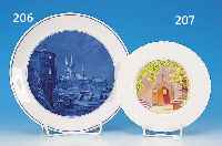 TELLER, MEISSEN, 60ER JAHRE, DARSTELLUNG VON MEISSEN MIT BURG, D. 26 CM