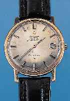 OMEGA ARMBANDCHRONOMETER MODELL CONSTELLATION, REF.-NR. 168,005, SCHWEIZ UM 1964, EDELST. ROTGOLD-HAUBE, BODEN GESCHR., BLATT FL., ...