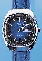 GLASHÜTTE Herrenarmbanduhr Modell Spezichron, Ref.-Nr. 425168, Deutschland um 1974, Me- tall hartverchr., Edelst.-Boden gedr., Zentral-sek., Tag ...