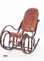 Schaukelstuhl, Kohn, um 1900, Bugholz reich gebogt, mit Etikett, schöner geprägter Leder- bezug, leichte altersbedingte Gebrauchsspuren,ca. ...