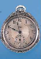 METORA Herrentaschenuhr Lepineausführung, Ref.-Nr. 249652, Schweiz um 1925, Silber, Son-derform, Ränder im Blatt u. Blütendekor, vers.Blatt ...