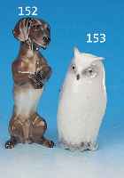 Porzellanskulptur, Kopenhagen, 2. Wahl, Schnee-Eule, Unterglasurbemalung, H. 15 cm