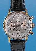 YEMA ARMBANDUHR CHRONOGRAPH MODELL INCABLOC, REF.-NR. 75100, SCHWEIZ UM 1964, METALL HART-VERG., EDELST.-BODEN GESCHR., BEI FERTIGST. ...