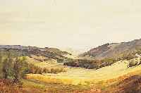 Corell, Pfälzer Maler aus Haßloch, Blick vomDonnersberg, 50er Jahre, Öl/Lwd, sign., ca. 62 x 80 cm, R.