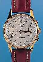 TITUS Armbanduhrchronograph Modell Nomagnetik, Ref.-Nr. 961, Schweiz um 1949, Metall hart-verg., Edelstahlb. u. Glasr. gedr., vers. Blatt, ...