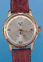 GUB Herrenarmbanduhr Modell Güteklasse, Ref.-Nr. 146731, Deutschland um 1962, Metall rose-verg., Edelst.-Boden gedr., bei Fertigst. was-sergesch., ...