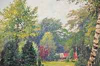 Becker-Kassel, W., Deutscher Landschaftsmaler,Anfang 20. Jh., Parklandschaft, Öl/Lwd., sign. u. dat. (19)09, 46 x 65 cm