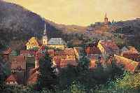 Blätter, A., Deutscher Landschafts- und Städtemaler, Anfang 20. Jh., Bad Berneck in Oberfranken, Öl/Lwd., sign., rückseitig be-titelt, ...