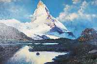 Blätter, A., Deutscher Städtemaler- und Land- schaftsmaler, Anfang 20. Jh., Das Matterhornim Sonnenlicht, ÖL/Lwd., sign., 70 x 100 cm
