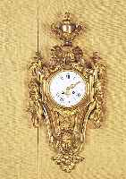 Kartelluhr, Frankreich, um 1870, im klassizistischen Stil, Messingguß reich verziert mit Maskeronen, hinten gerader ...