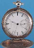 NATIONAL WATCH Co. Herrentaschenuhr Savonette, Ref.-Nr. J15, USA um 1874, Münzsilber, schwere Gesamtausf., Schlüsselaufzug, zwei- teil. ...