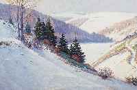 Nonn, Carl, Bonn 1876-1949, Wintersonne in der Eifel, Öl/Lwd, re. u. sign.ca. 56 x 70 cm, R.
