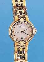 MAURICE LACROIX Damenarmbanduhr, Ref.-Nr. 79630/13937, Schweiz 1999, Golddouble, High- Tech-Quartzwerk m. Zentralsek. u. Datum, Std.-Zeichen m. ...